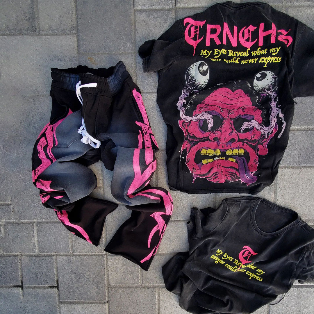 Zombie T-shirt and trousers two-piece set