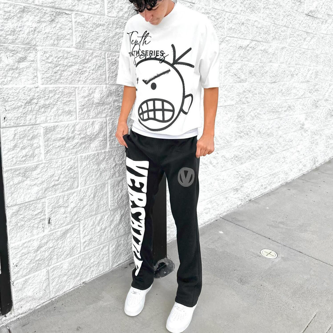 Versatile Print T-shirt Sweatpants Two Piece Set