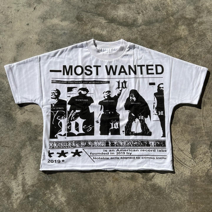 Most Wanted Print T-shirt Sweatpants Two Piece Set