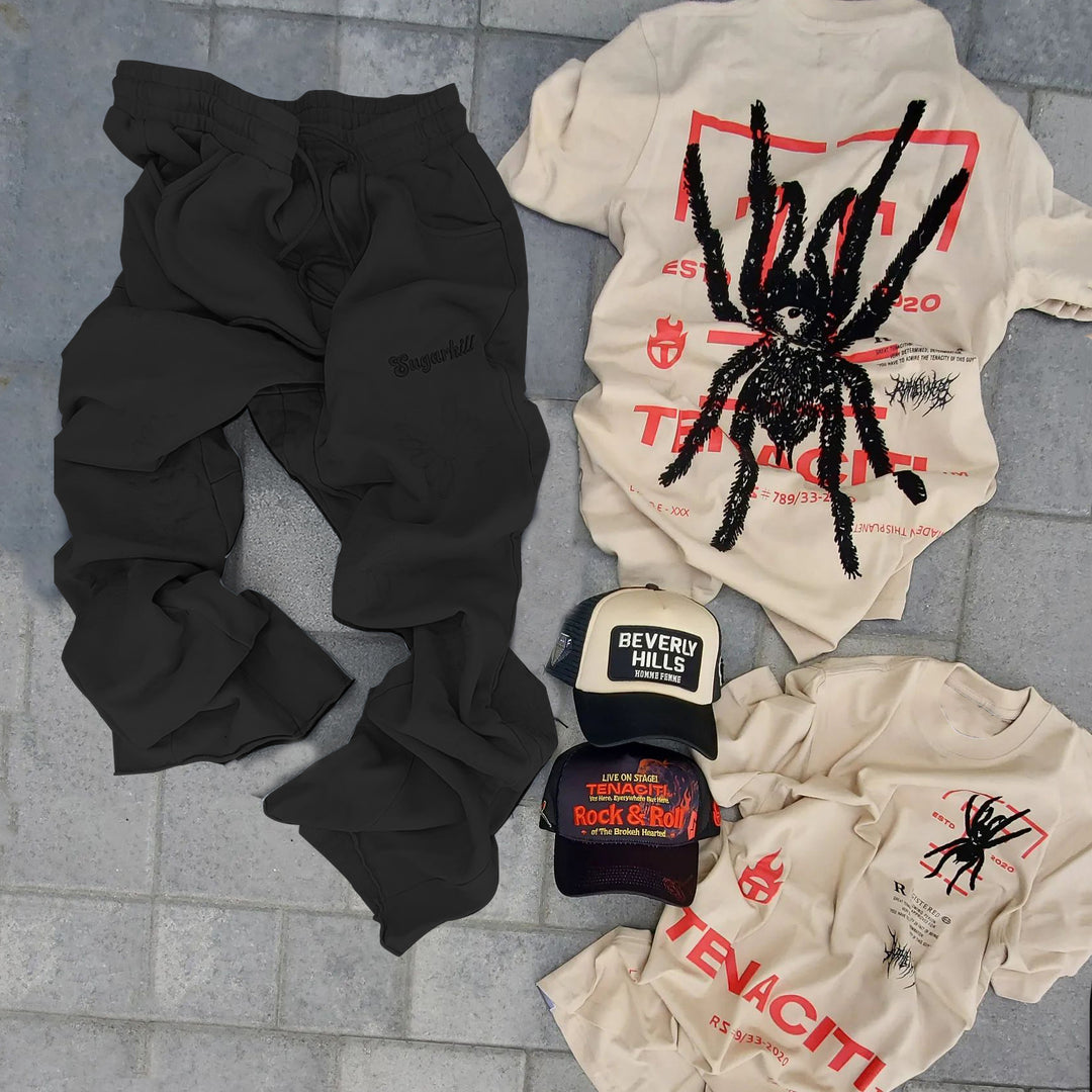 Spider T-shirt and trousers two-piece set