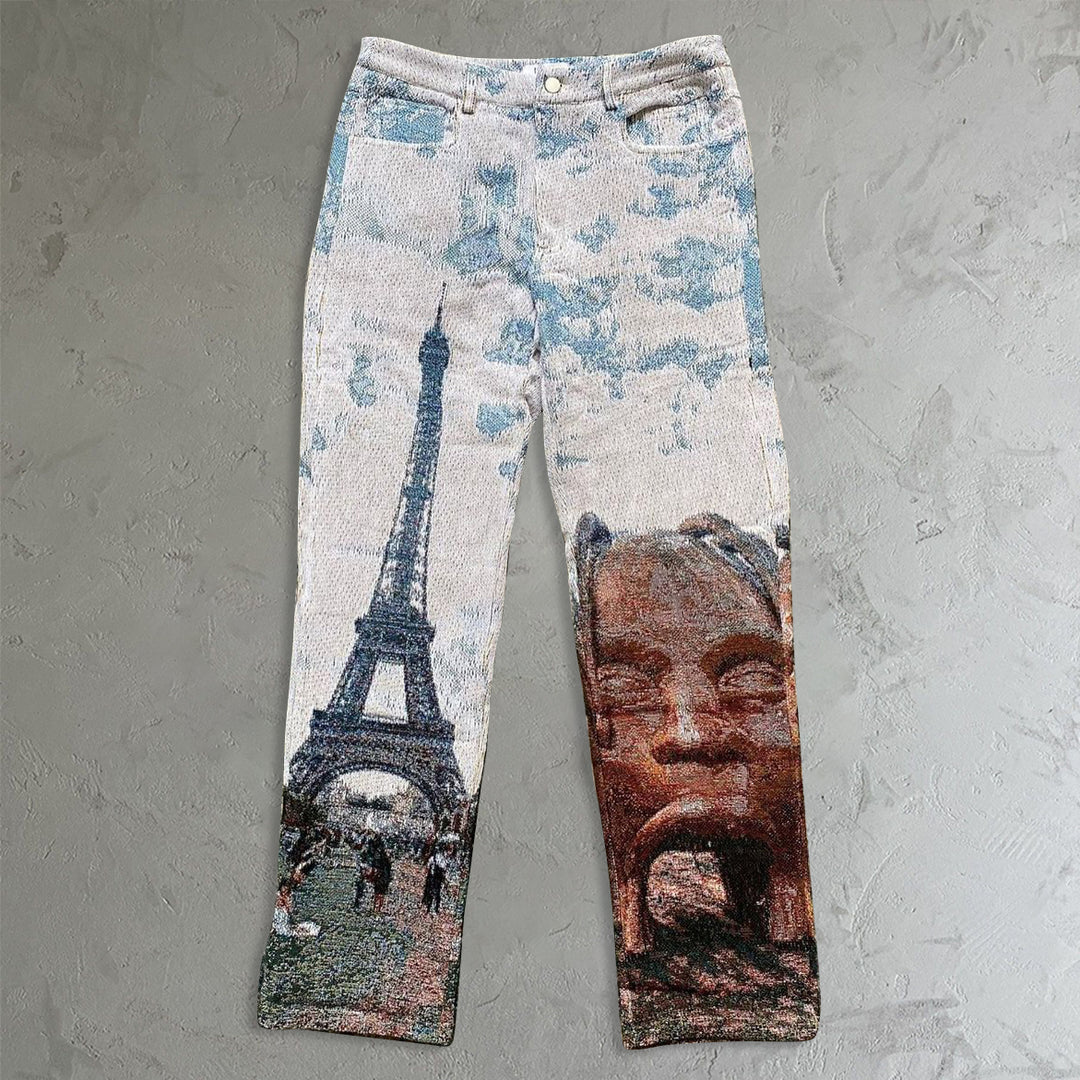 Vintage hip hop comfortable tapestry trousers