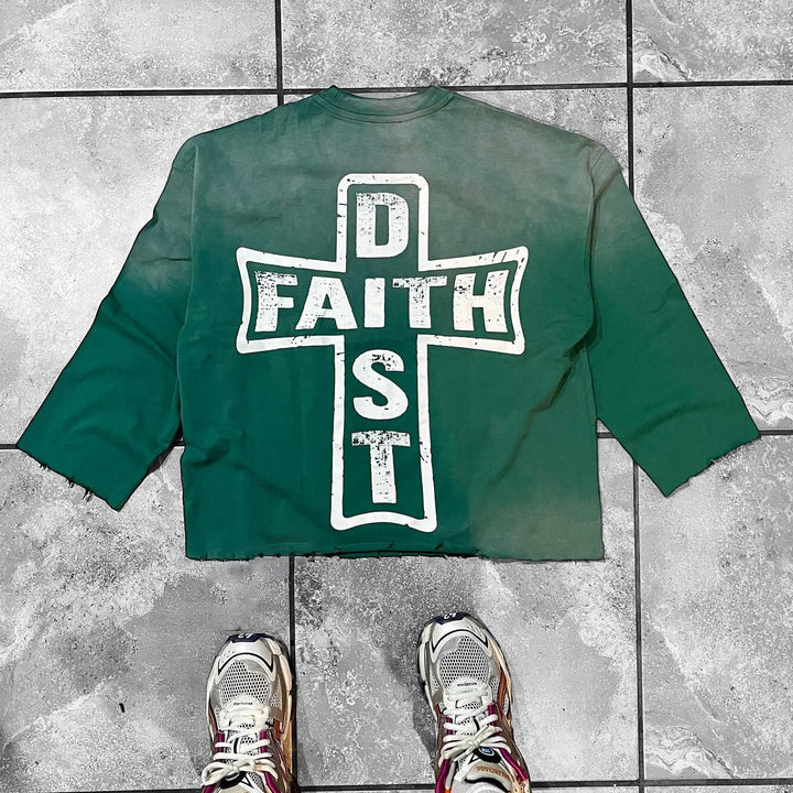 Cross Child Of God Printed Three-quarter Sleeve T-shirt