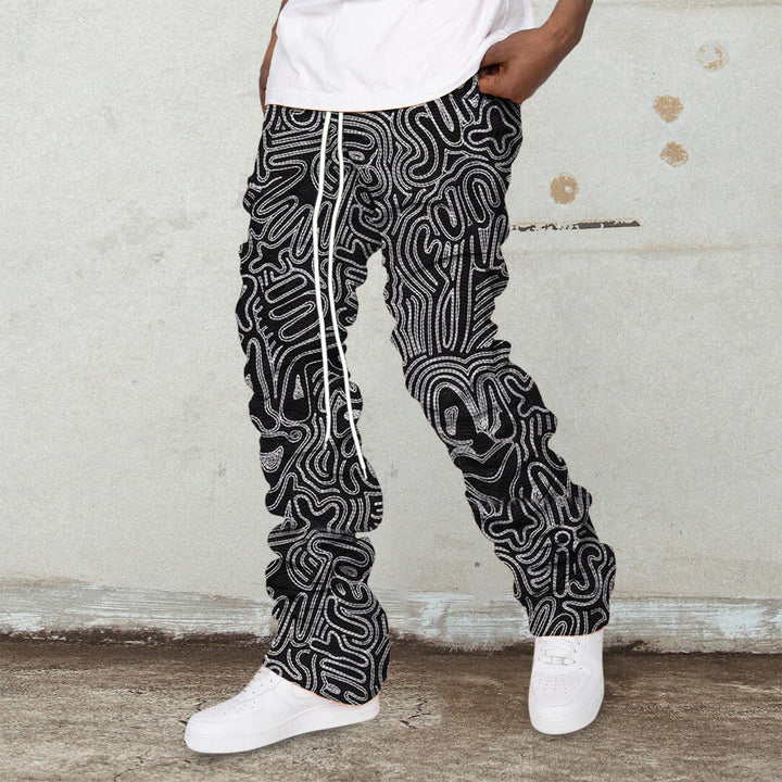 Trendy brand artistic casual printed trousers