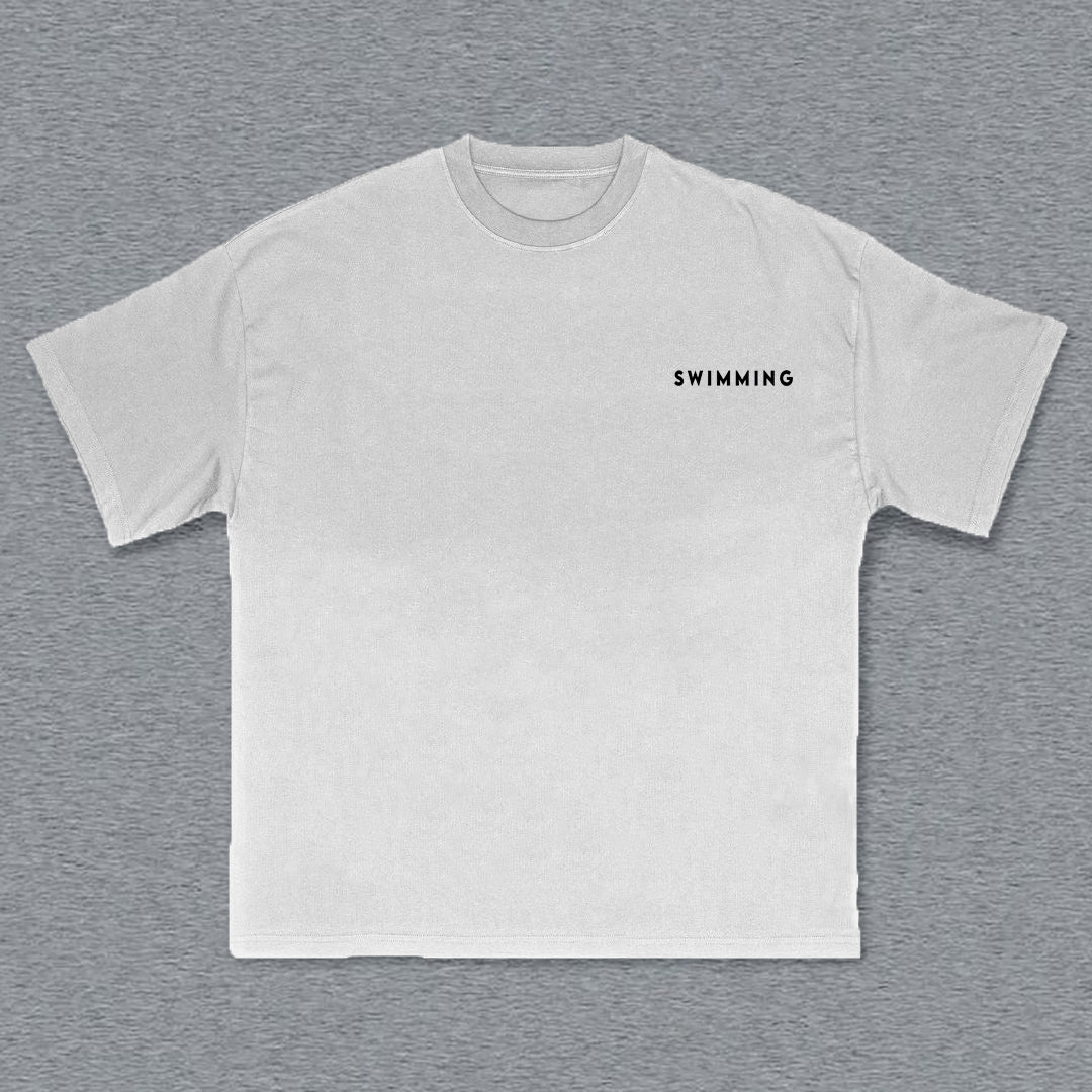 Mac Miller Swimming Print Short Sleeve T-Shirt