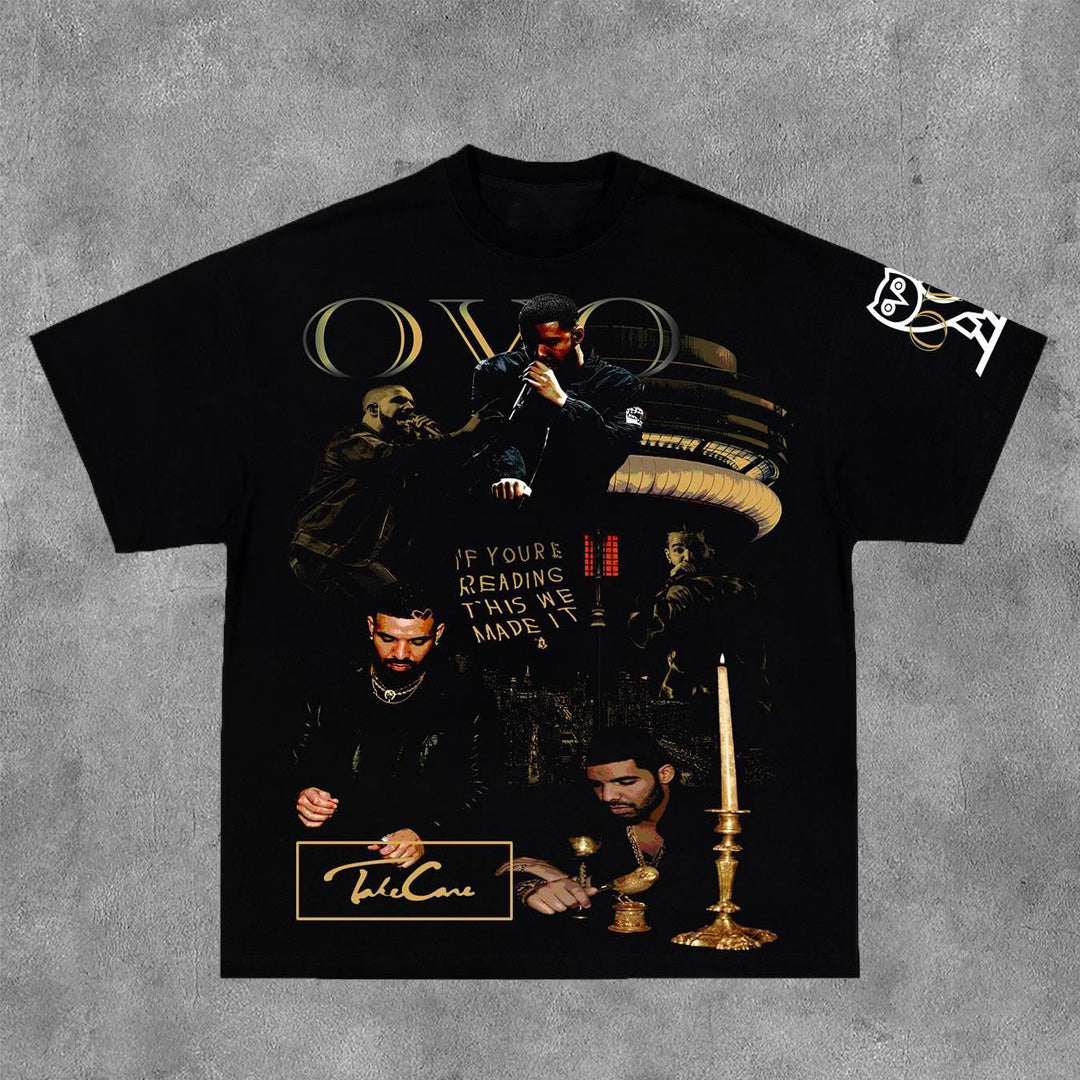 Drake Rapper Mix Print Short Sleeve T-Shirt