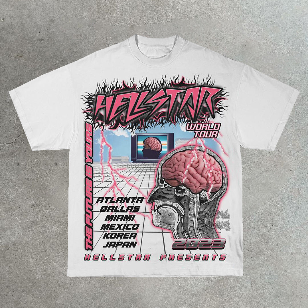 The most powerful brain print cotton T-shirt