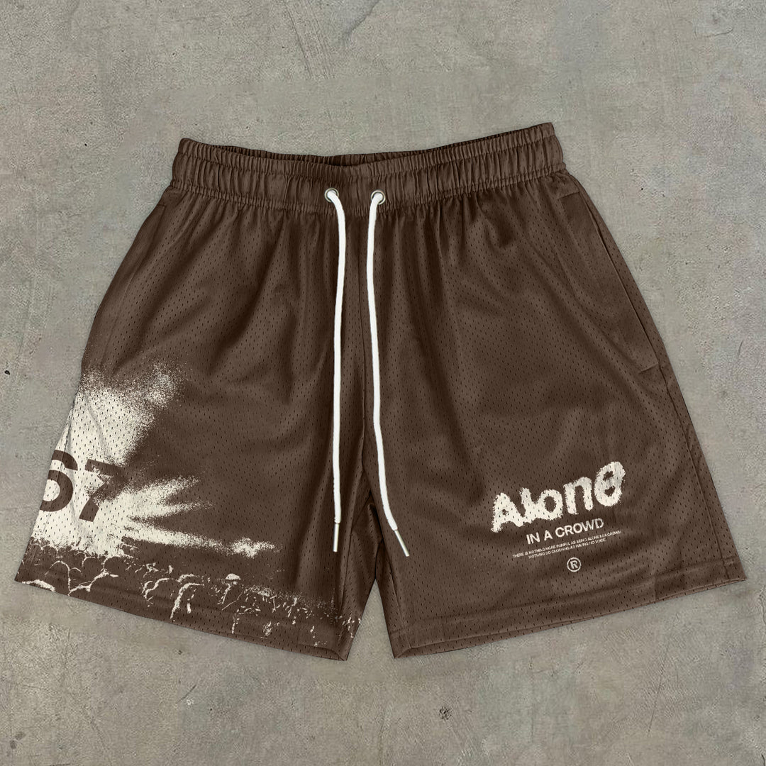 Personalized Retro Street Style Printed Stretch Shorts