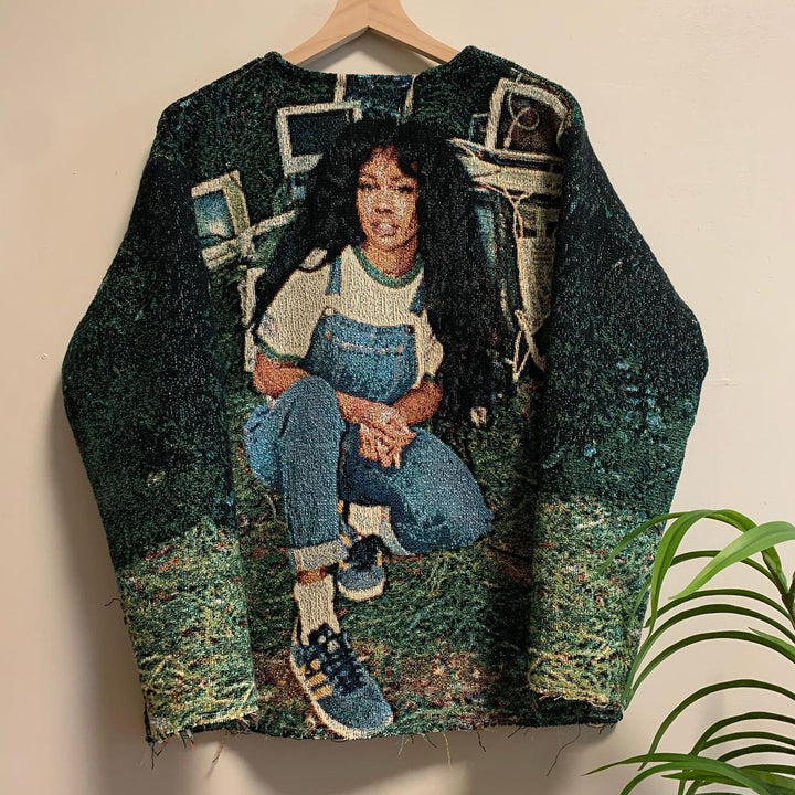 Hip Hop Casual Vintage Tapestry Sweatshirt