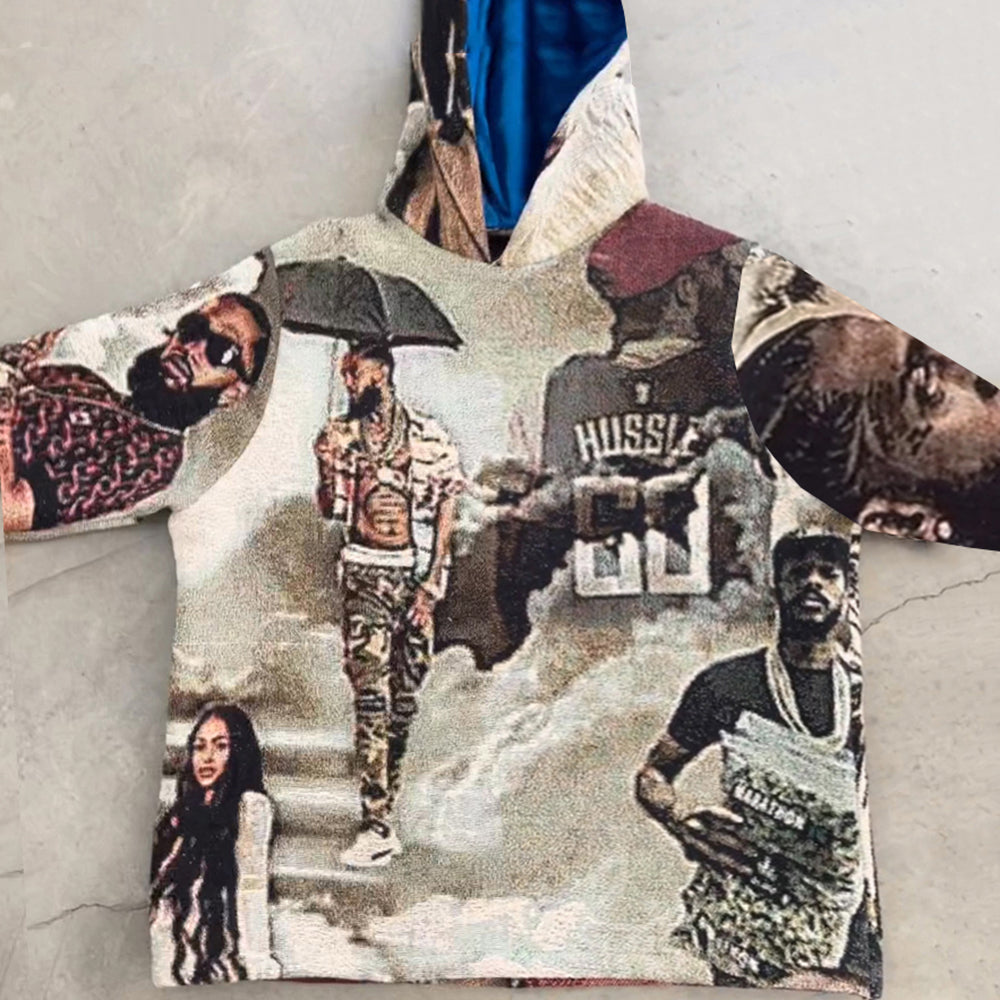Personalized Rapper Nipsey Hussle Print Long Sleeve Tapestry Hoodies