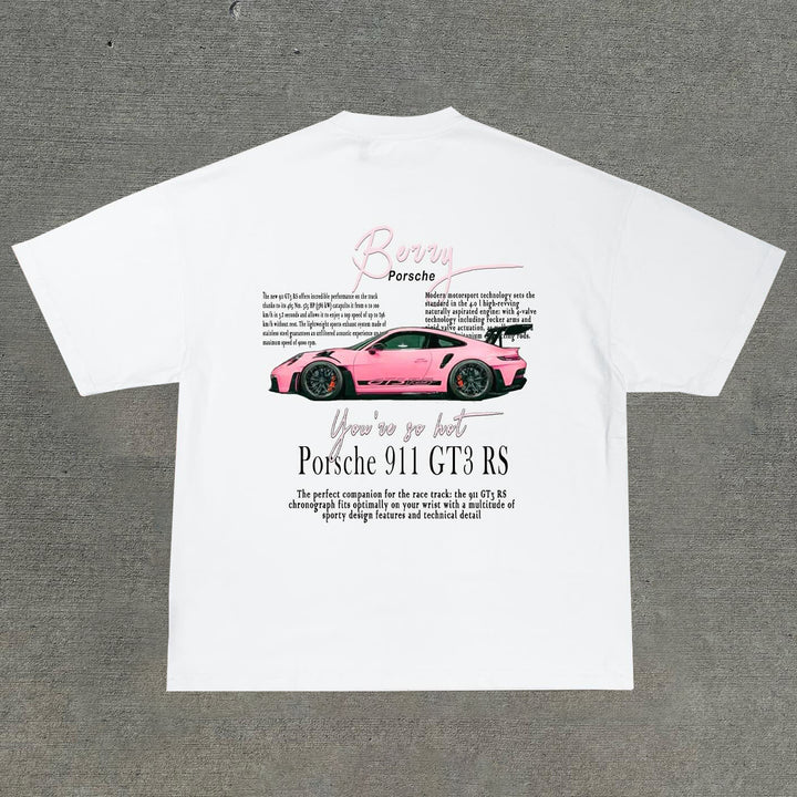 Fashionable personalized racing print T-shirt
