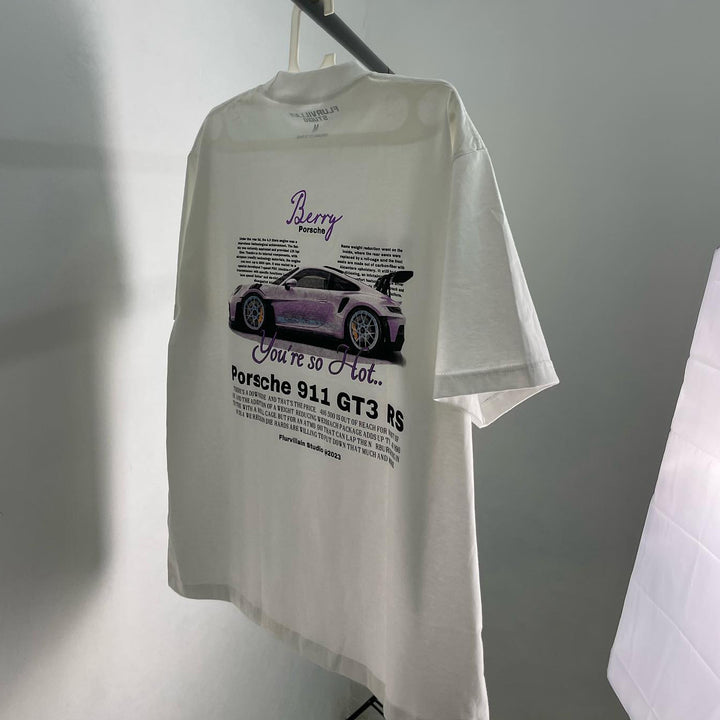Fashionable personalized racing print T-shirt