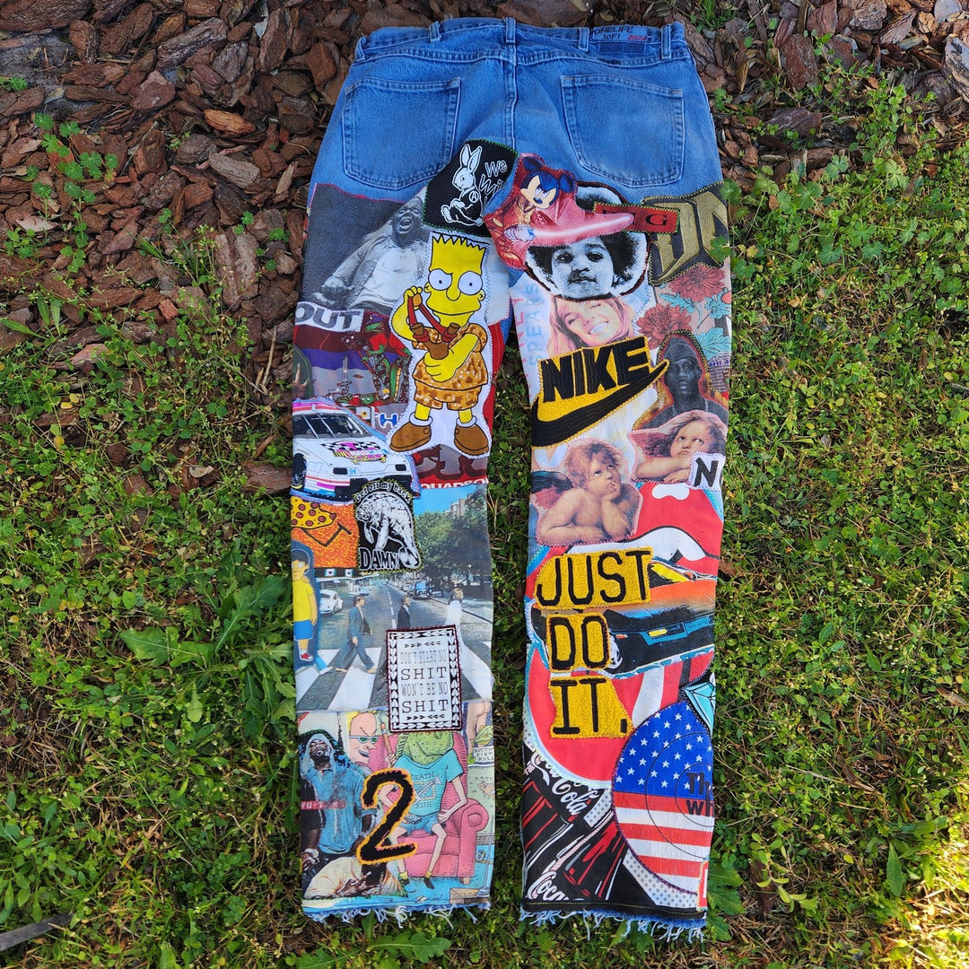 Casual Street Band Patch Denim