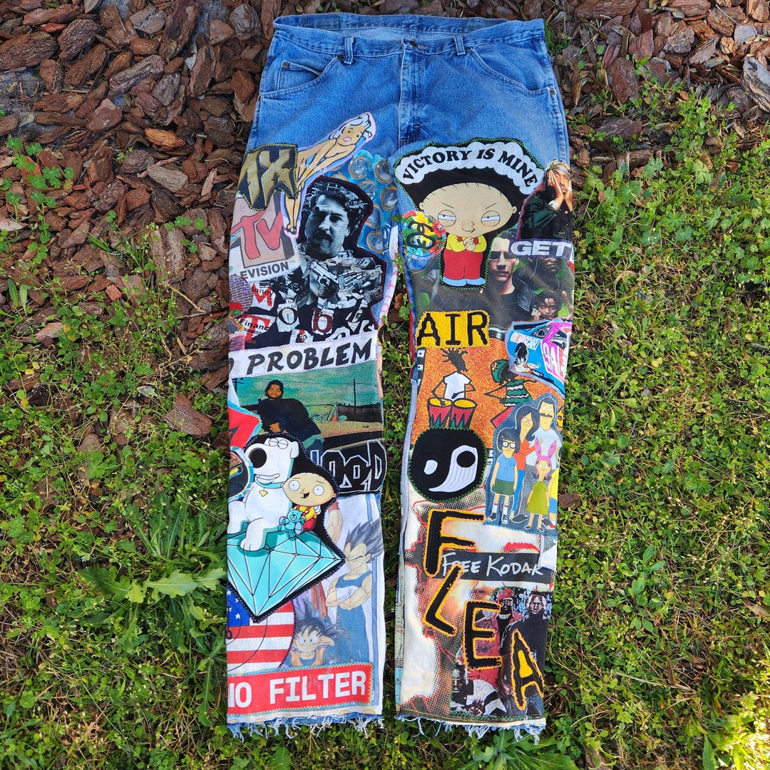 Casual Street Band Patch Denim