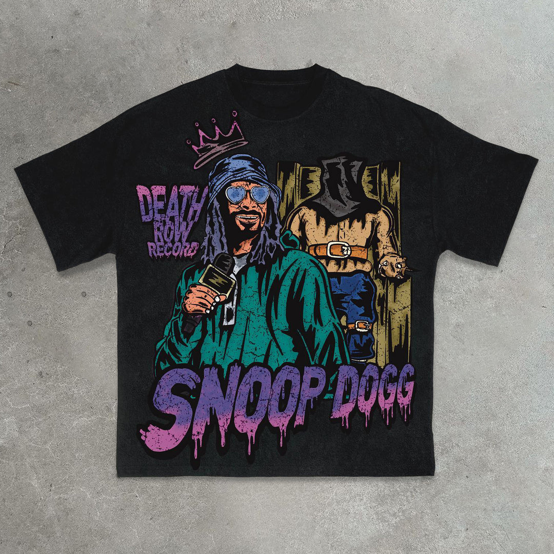 Hip-hop rap print cotton T-shirt