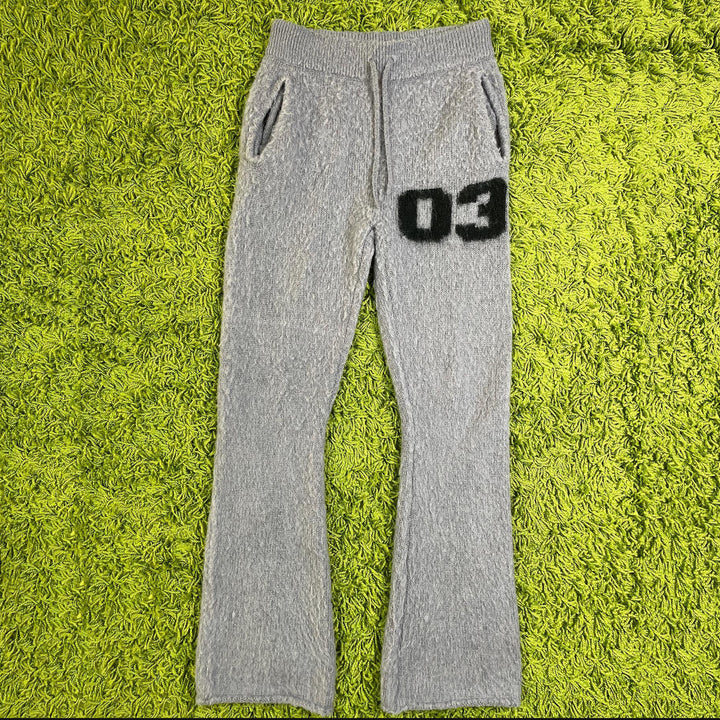 03Knitted casual street elegance mohair trousers