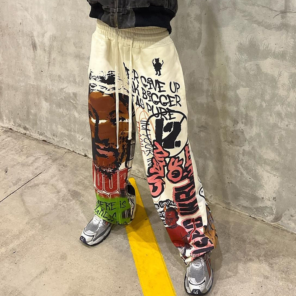Personalized Jesus Multi-Element Print Pocket Flared Trousers