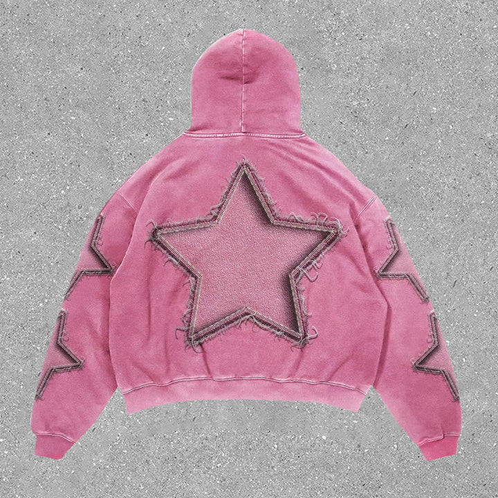 Fashionable personality star loose hoodie