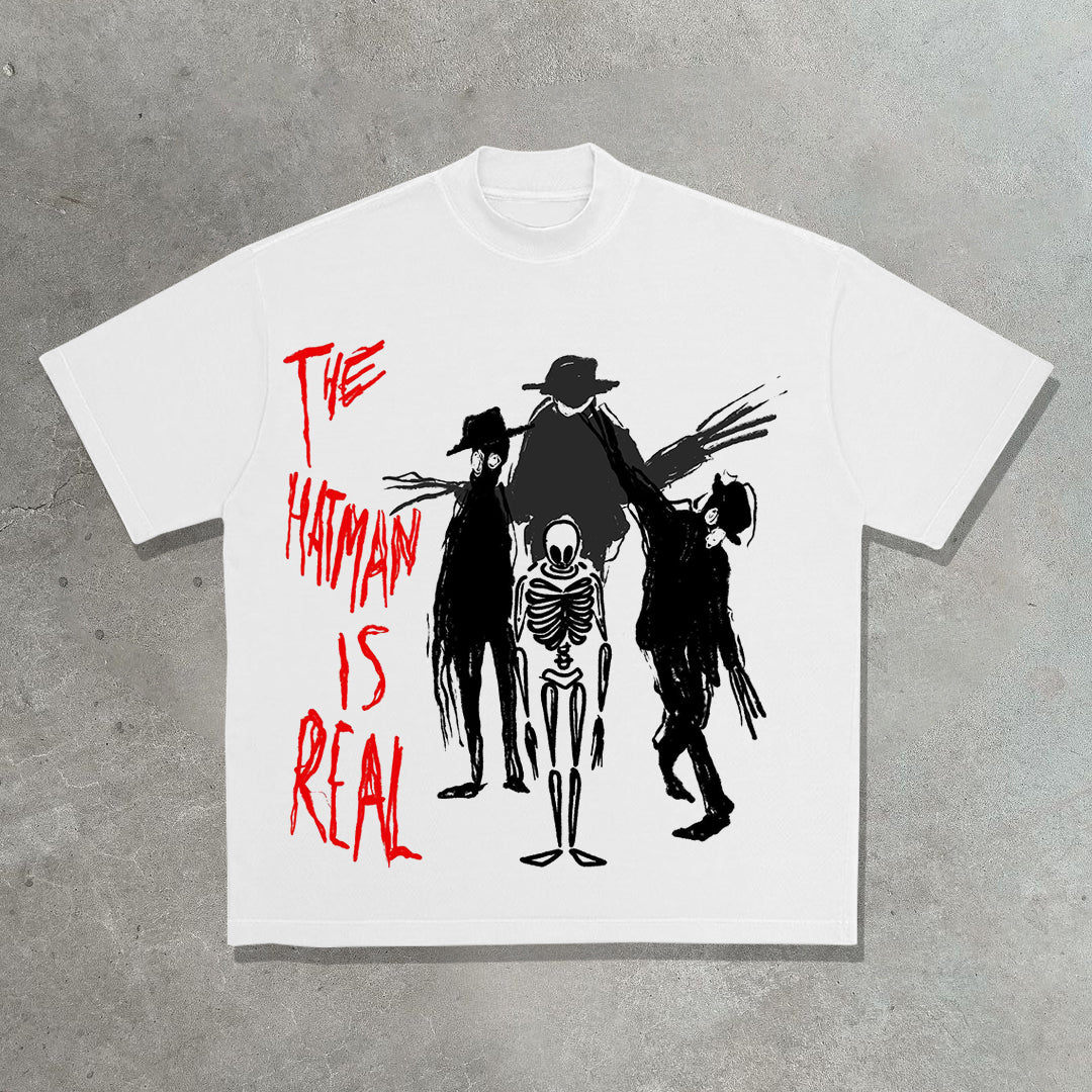 The hatman in real printed T-shirt