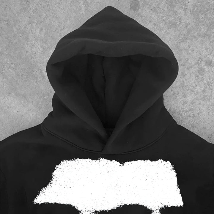 dual personality print hoodie