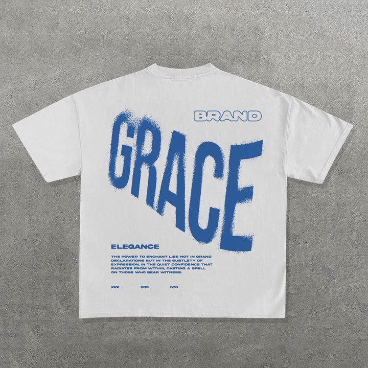 Grace Letter Print Short Sleeve T-Shirt
