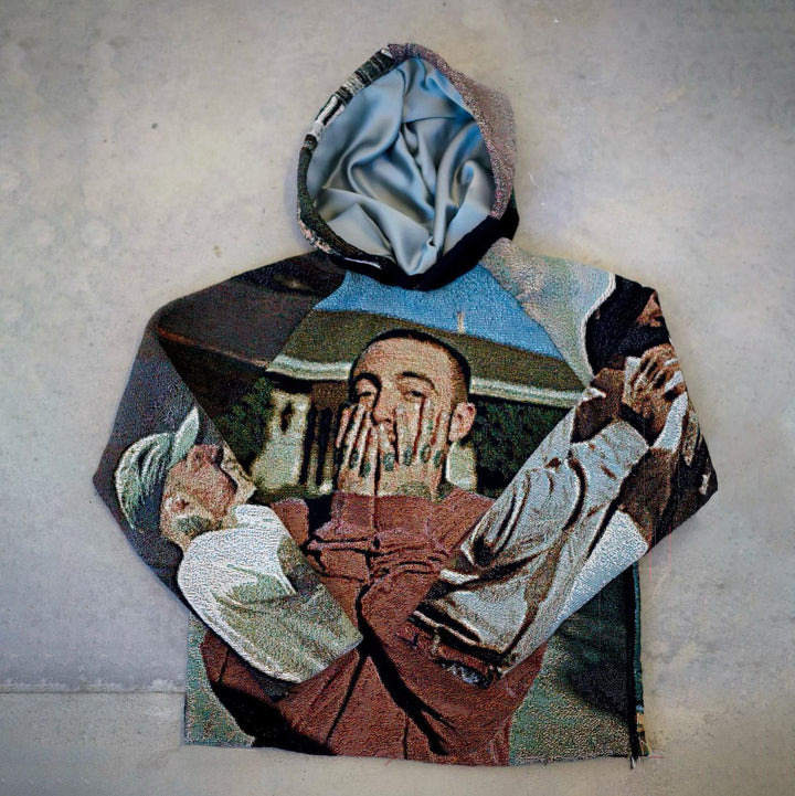 cartoon retro patchwork hoodie