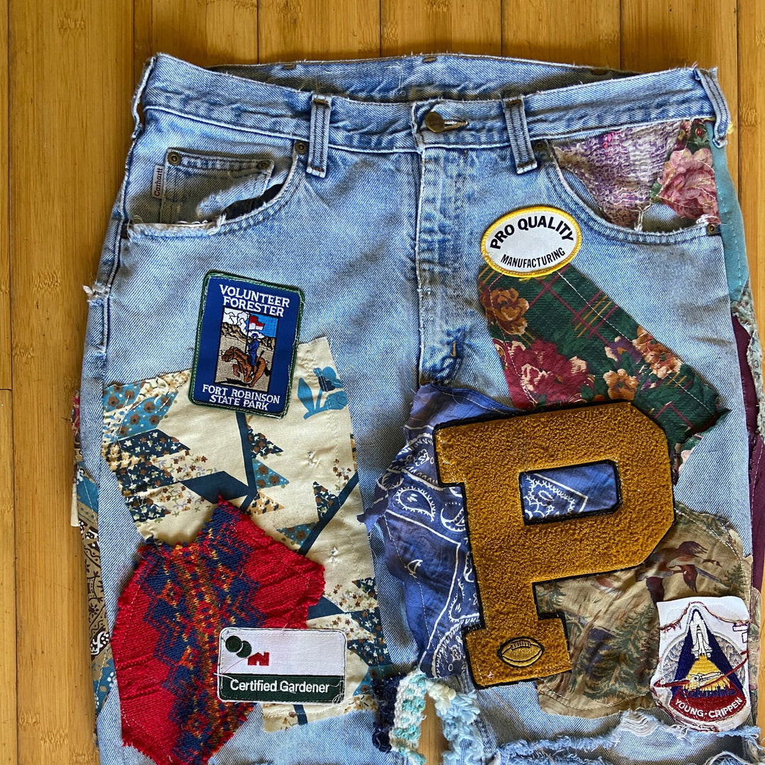 Western Collage Casual Street Denim Pants