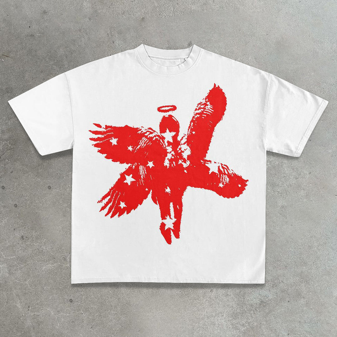 Angel baby print cotton T-shirt
