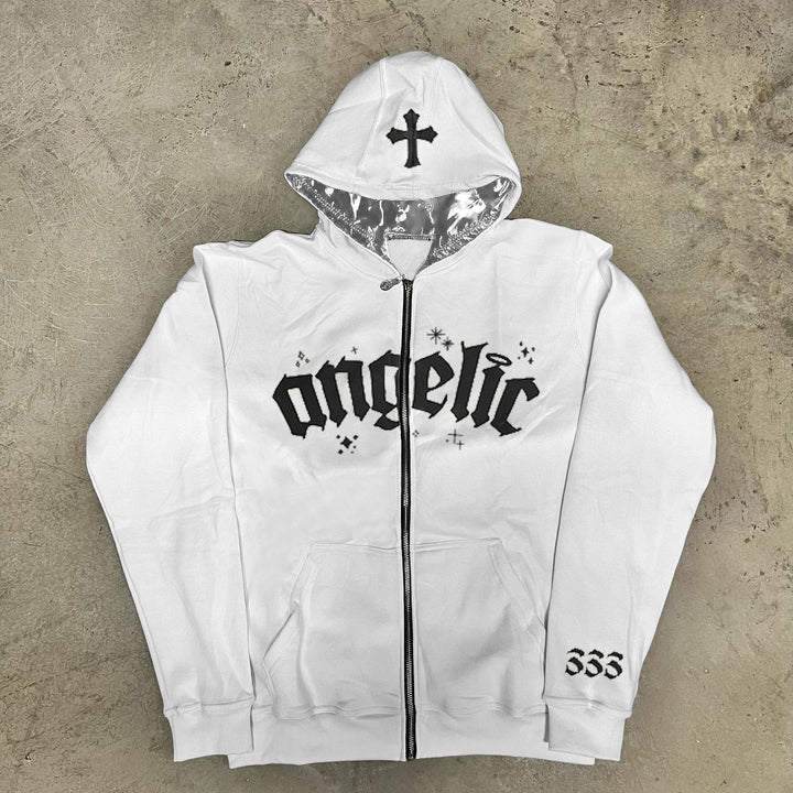 Stylish personalized zipper monogram hoodie