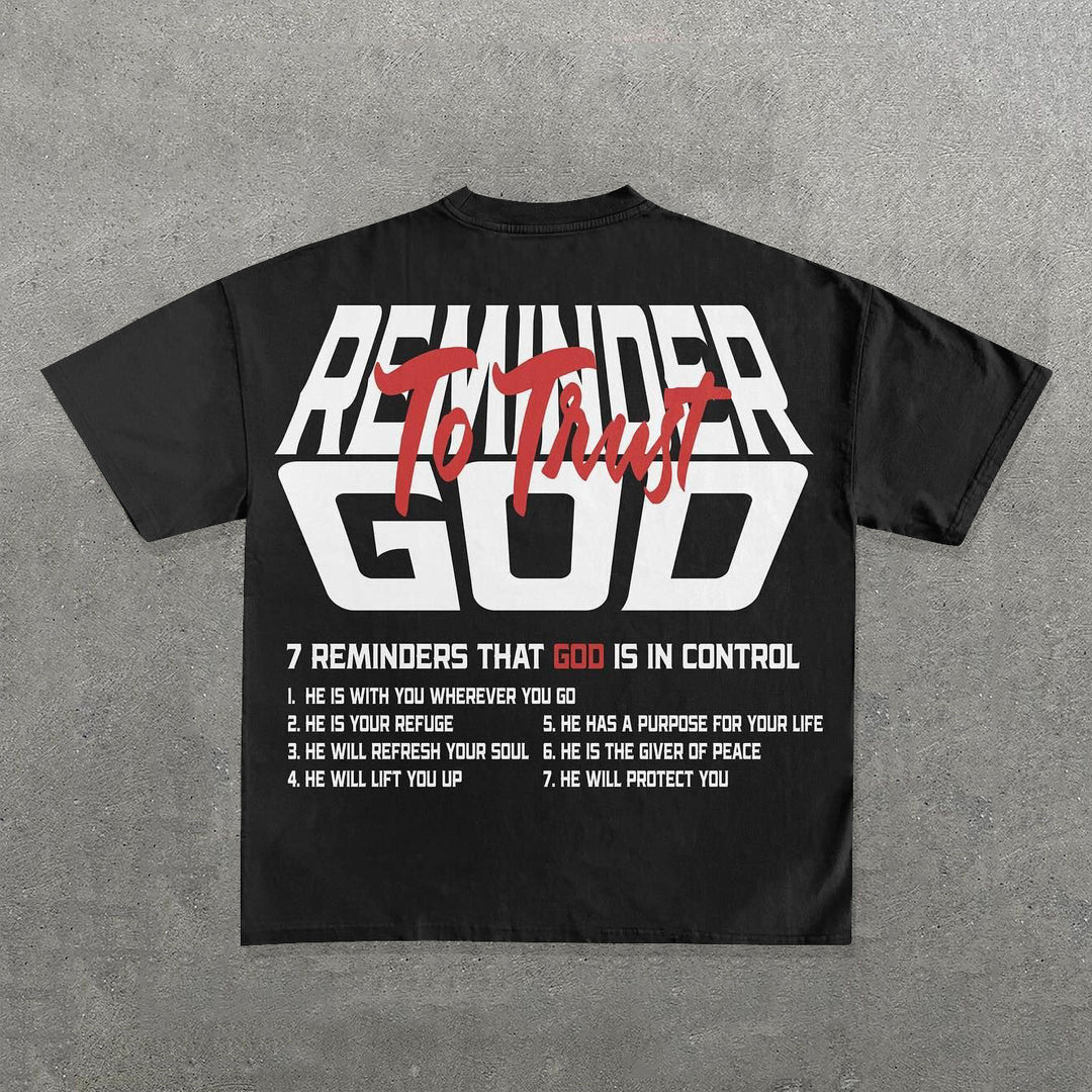 Reminder To Trust God Print Short Sleeve T-shirt