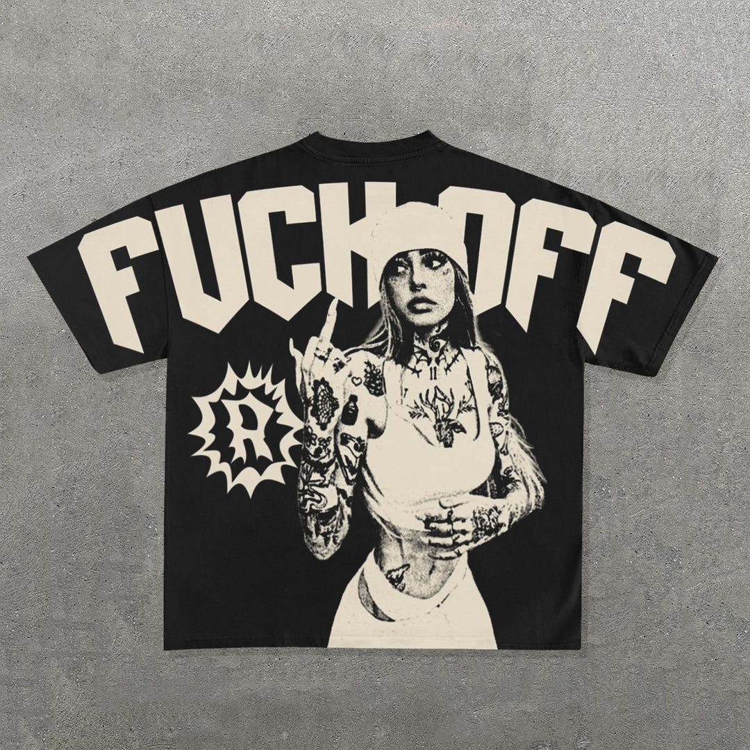 Punk Hippie Letter Print Short Sleeve T-Shirt