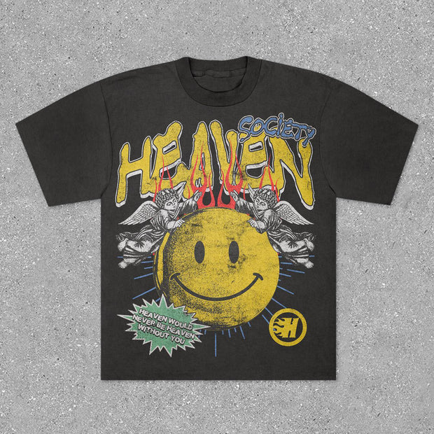 smiley print crewneck T-shirt