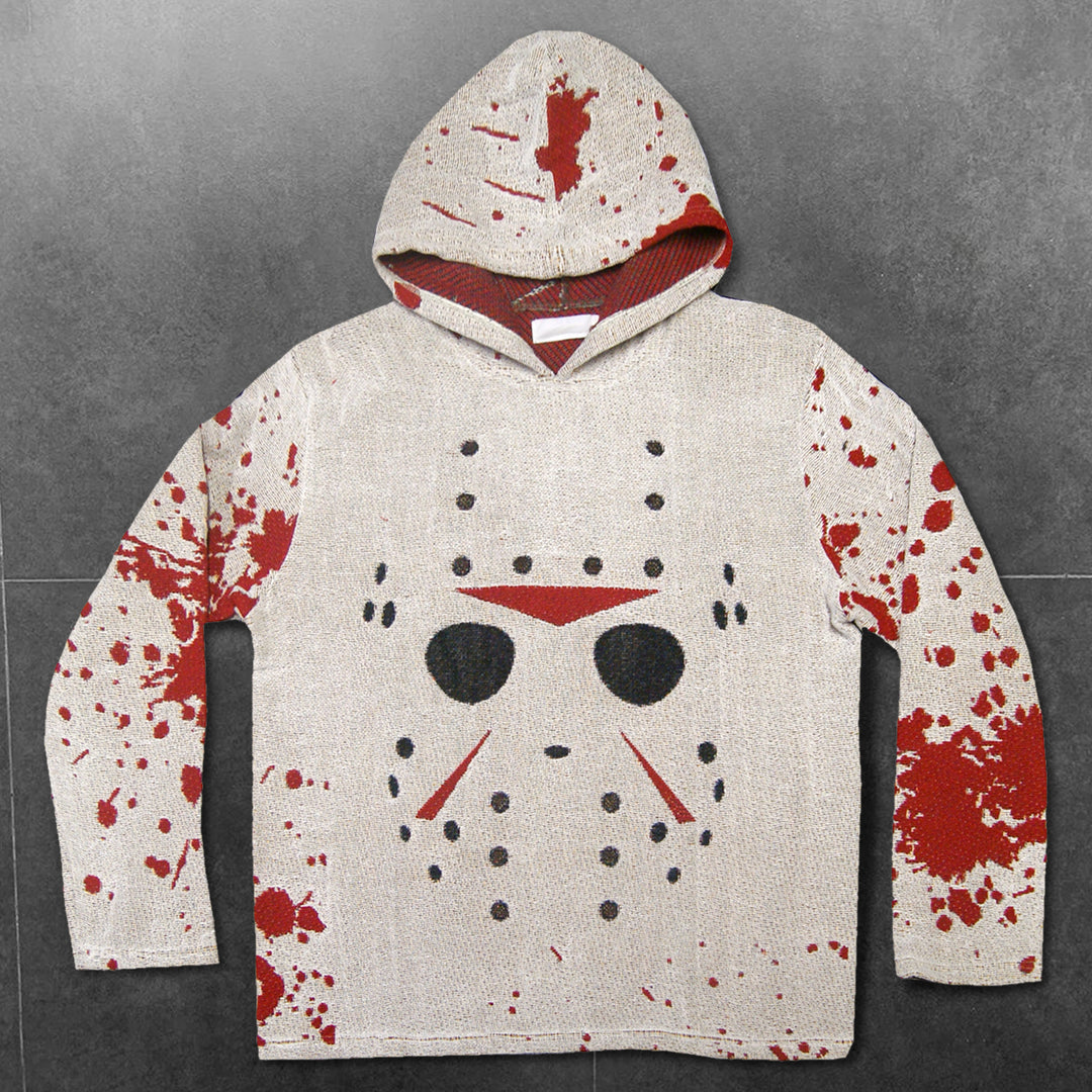 Retro trendy street horror pattern hoodie