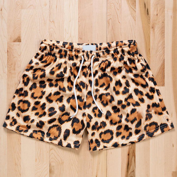 Fashion retro leopard print sports shorts