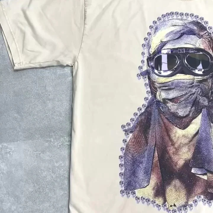 Diamond balaclava print cotton T-shirt