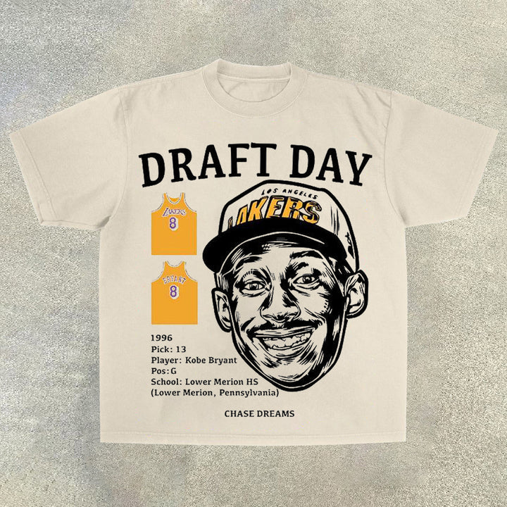 Draft Day Print Casual Street Basketball T-Shirt