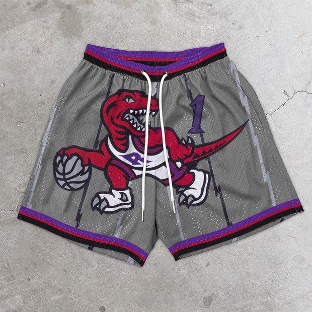 Trendy street print basketball shorts