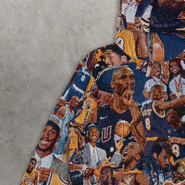 Stylish Basketball Graphic Tapestry Hoodie