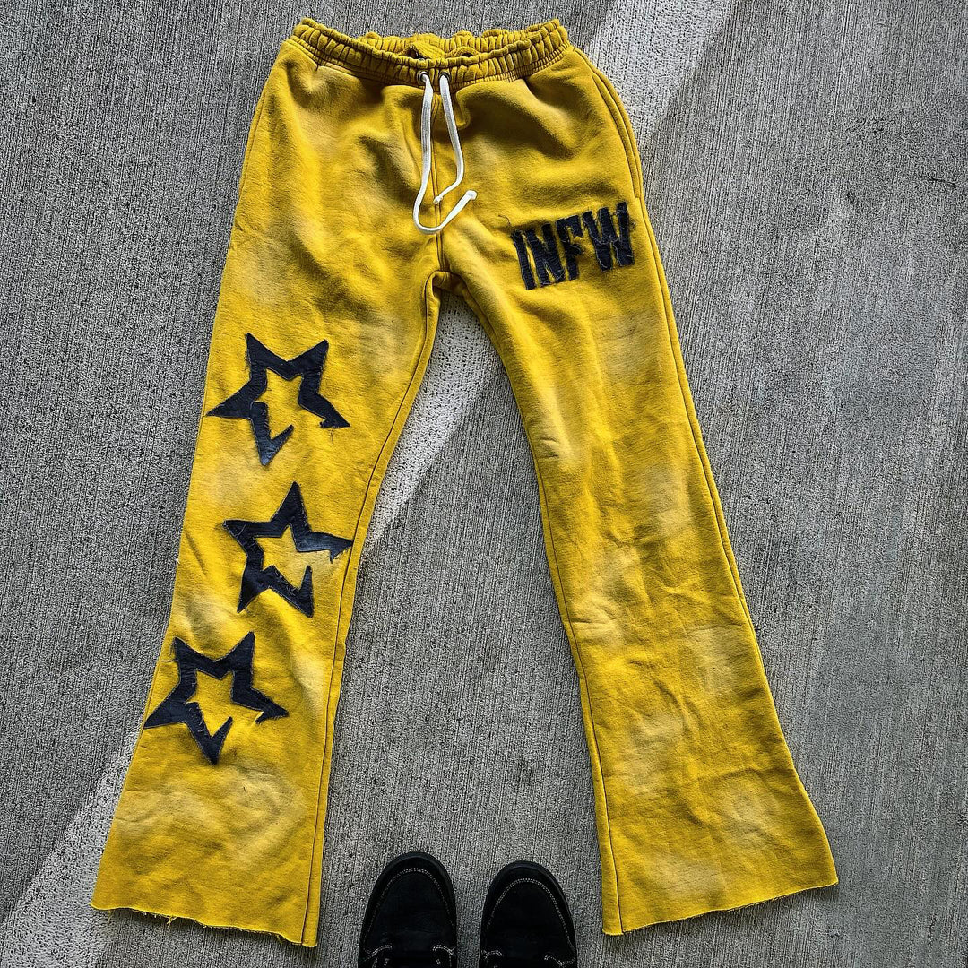 Applique Embroidery Casual Street Pants