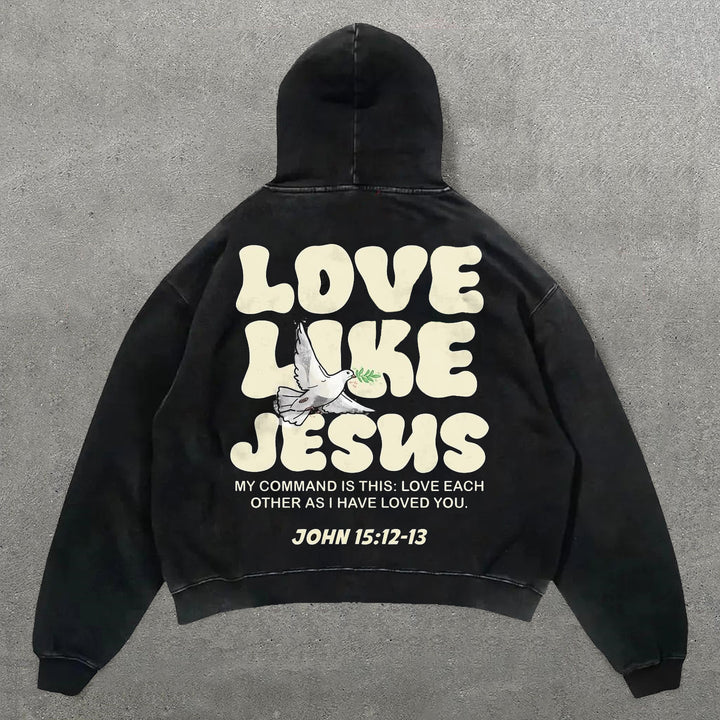 Love Like Jesus Print Long Sleeve Hoodies