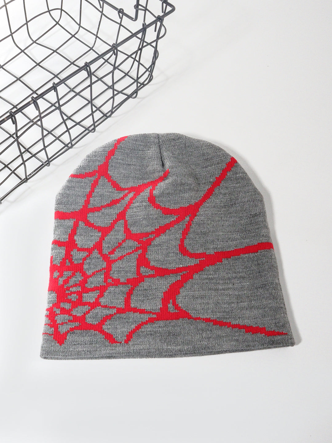 Knitted Pullover Spider Web Y2K Jacquard Hat for Men and Women