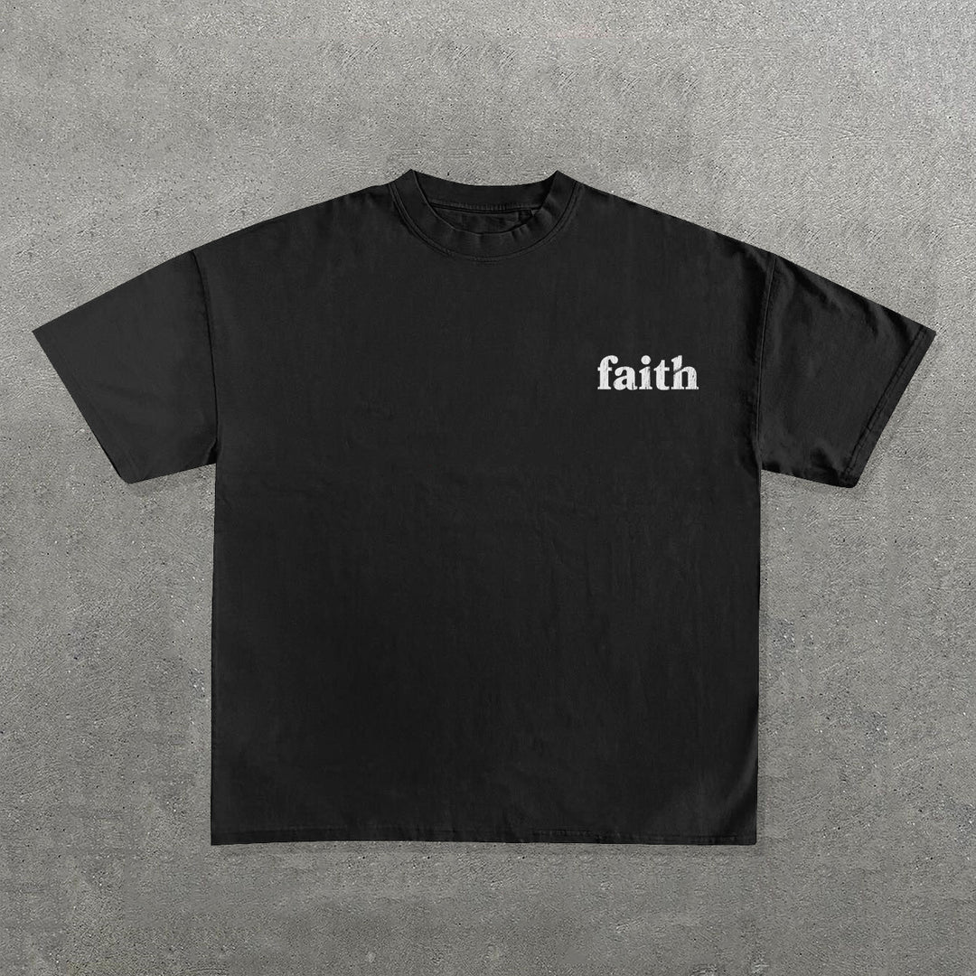 Faith Letters Print Short Sleeve T-shirt