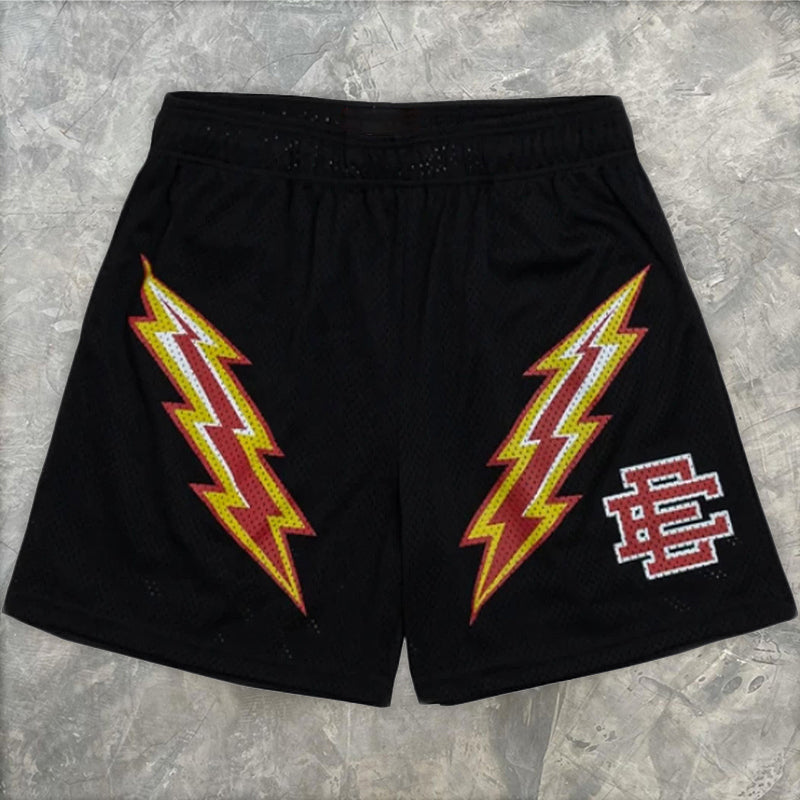 Casual fitness shorts male muscle sports five-point pants mesh shorts