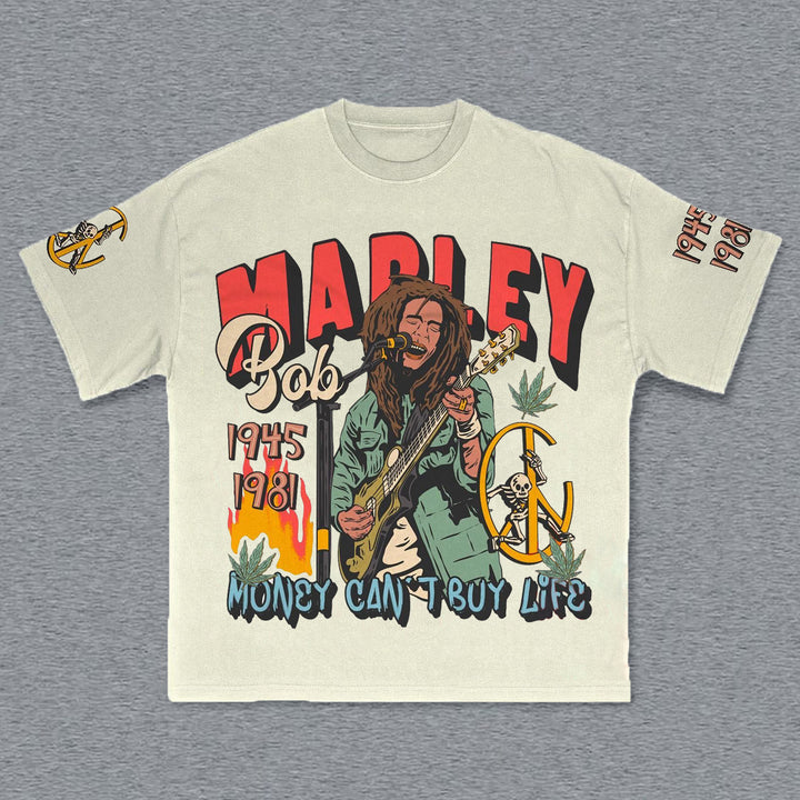 Hippie Punk Rapper Print Short Sleeve T-Shirt