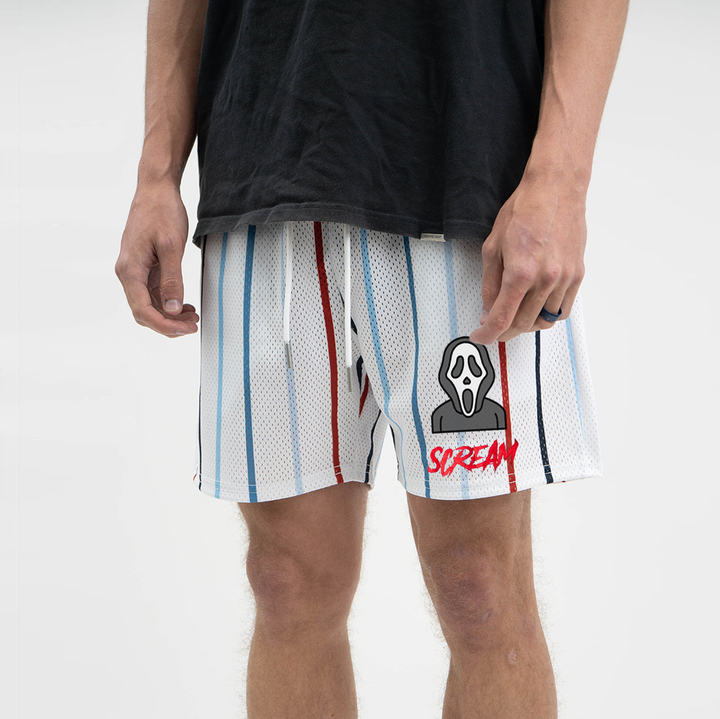 Retro Fashion Striped Scream Shorts
