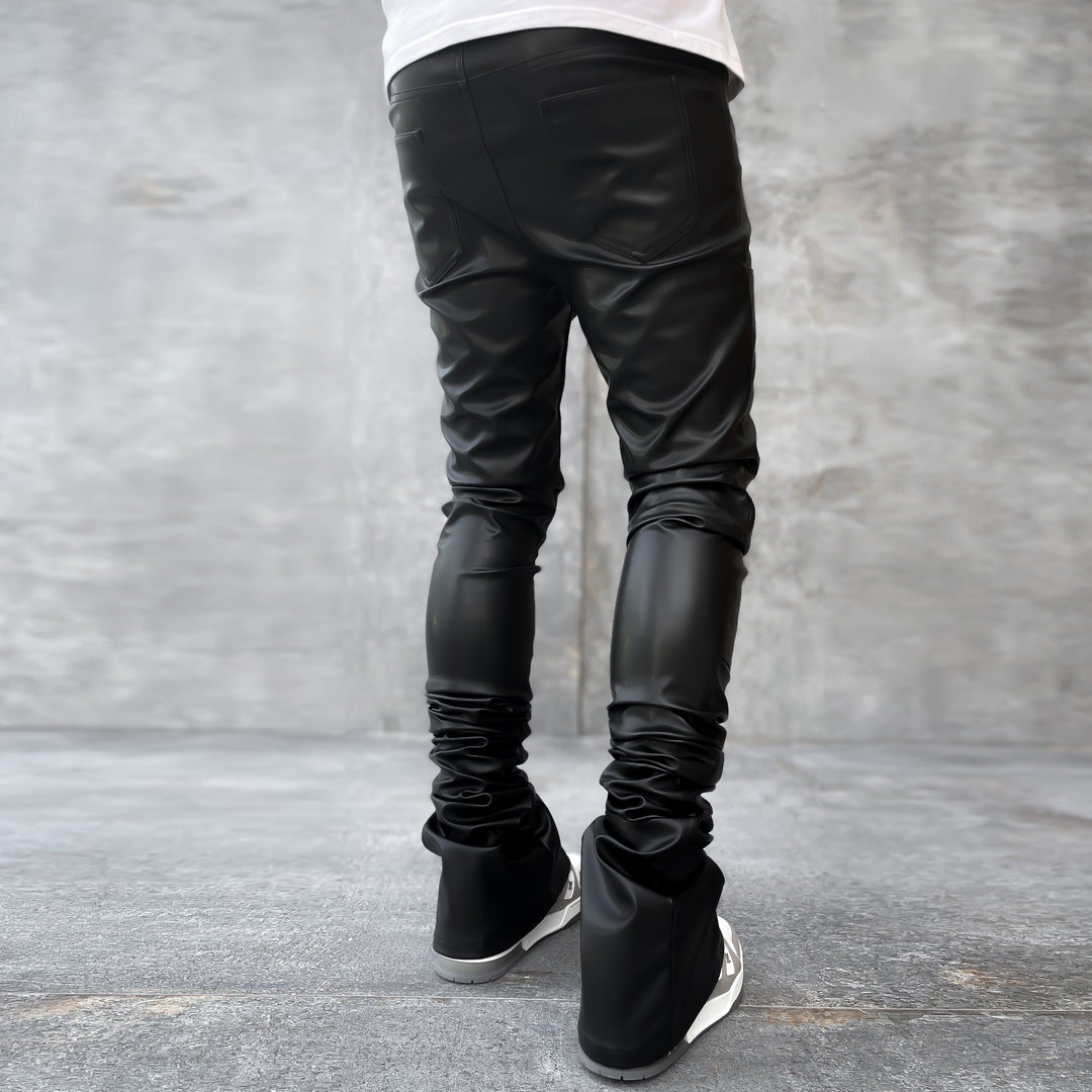 Retro casual comfortable leather trousers